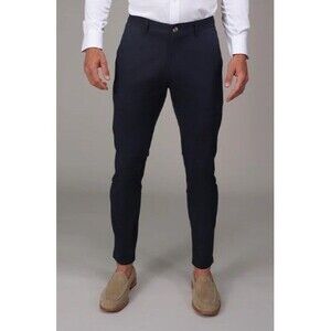 NWT Collars & Co CEO Chino Five Pocket Pants Cotton Stretch Pants Navy 34x34